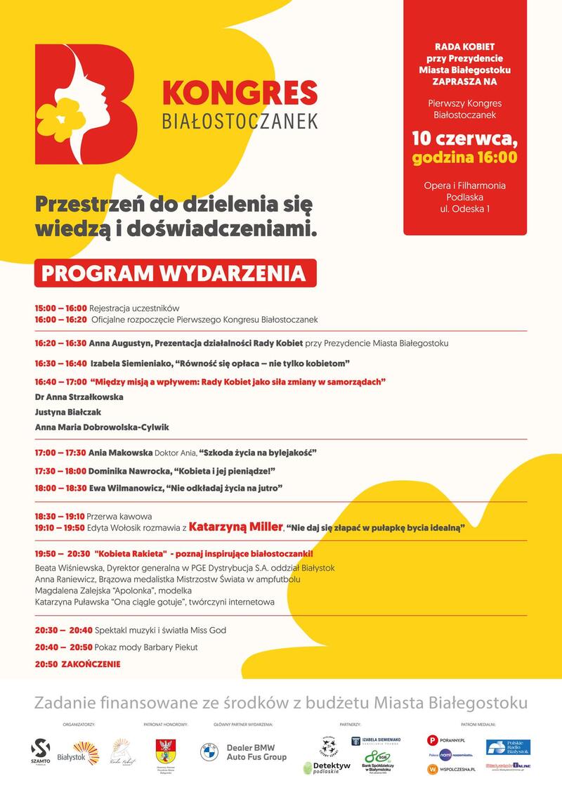 Plakat z Programem Kongresu Białostoczanek