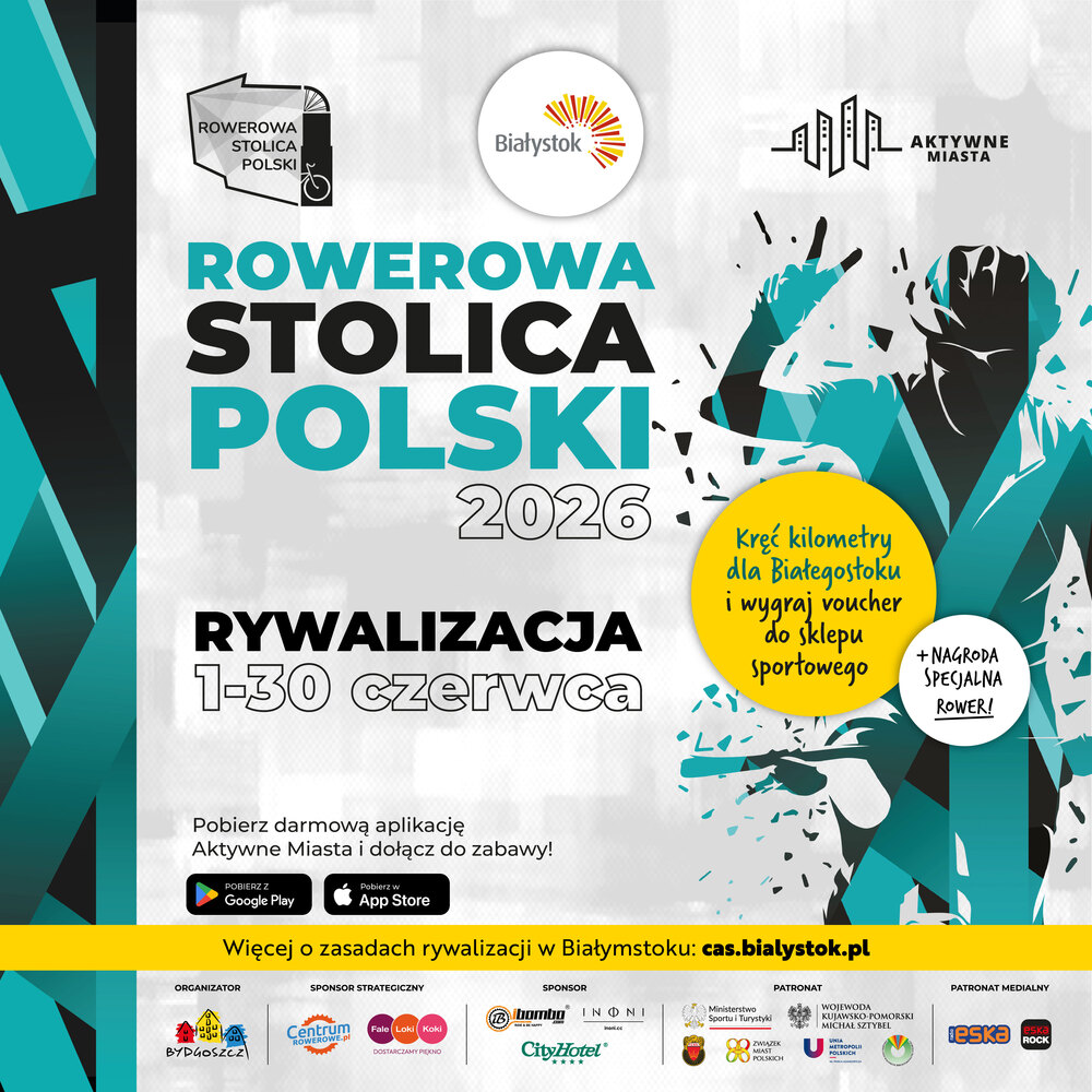 Grafika informująca o rywalizacji o Puchar Rowerowej Stolicy Polski
