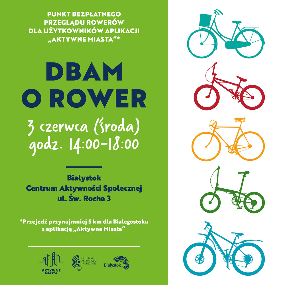 Grafika informująca o wydarzeniu Dbam o rower