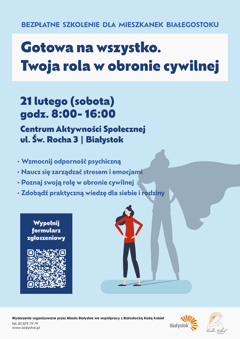 Plakat informujący o szkoleniu dla kobiet